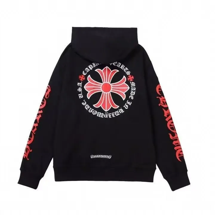 Q29—P230 -Chrome Hearts/Chrome Hearts printed zipper sweatshirt cardigan jacket -420 grams of high-density, high-quality wool, soft, delicate and skin-friendly, soft and silky to the touch, warm and skin-friendly -The hardware zipper accessories are all customized and full of details -Colour: black white -Size: S M L XL
